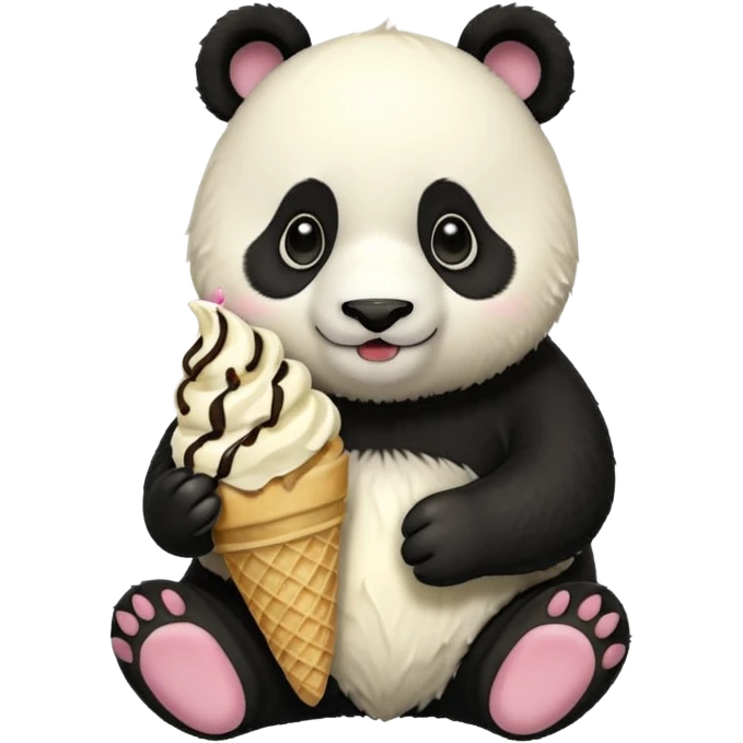 Panda eating ice cream emoji