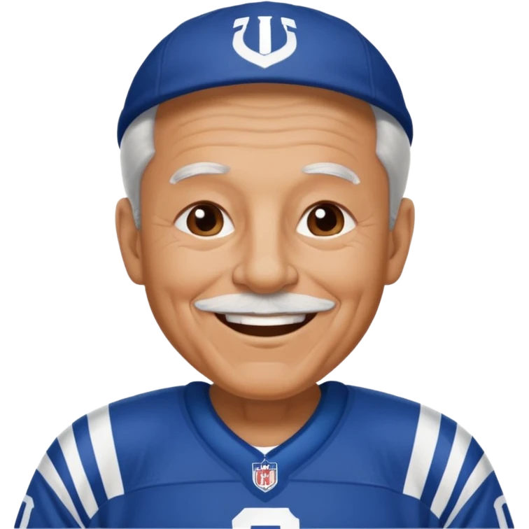 A grandpa playing football in Indianapolis Colts jersey emoji