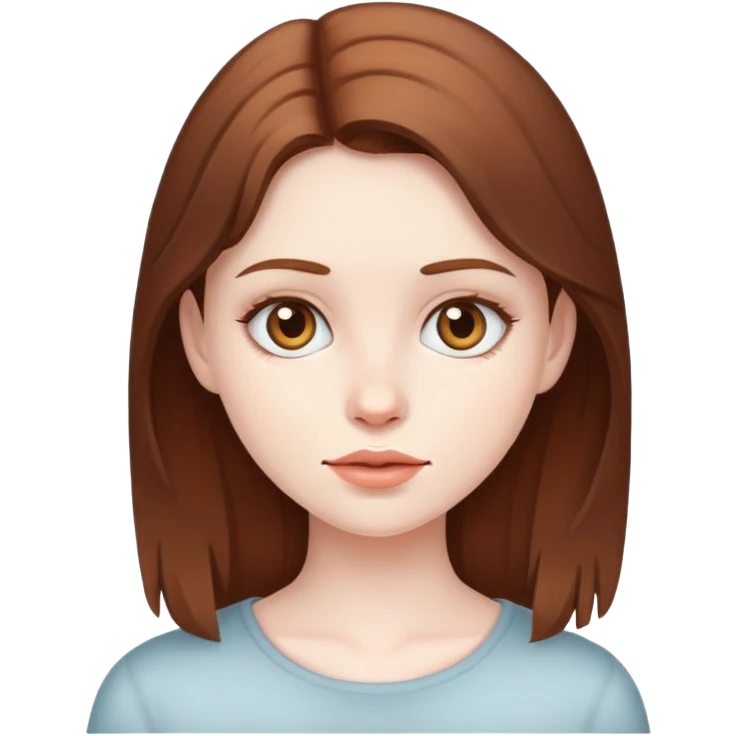 pale skin girl with brown hair emoji