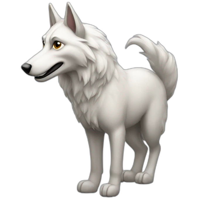 Loup sur licorne emoji