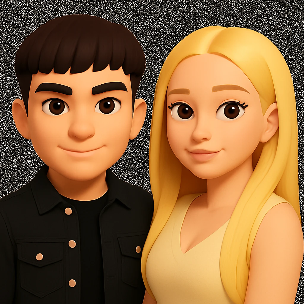 Slightly increase the volume of the upper body of the girl and shift her slightly to the right, preserving the style of the image. emoji