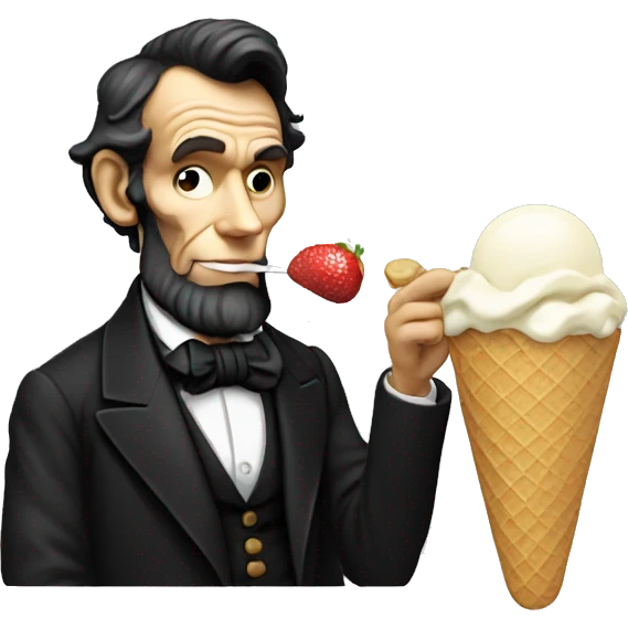 Abe Lincoln Eating Ice Cream  emoji
