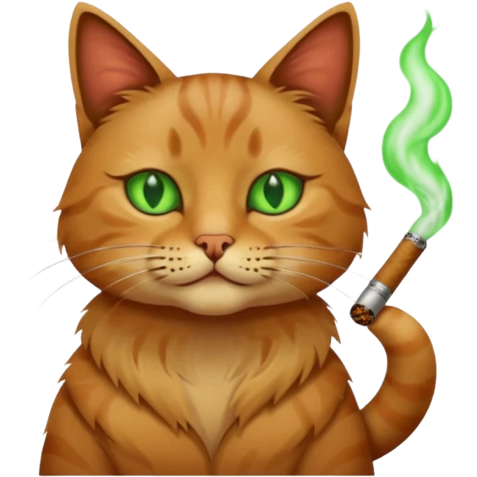 Un gato quemando un porro emoji