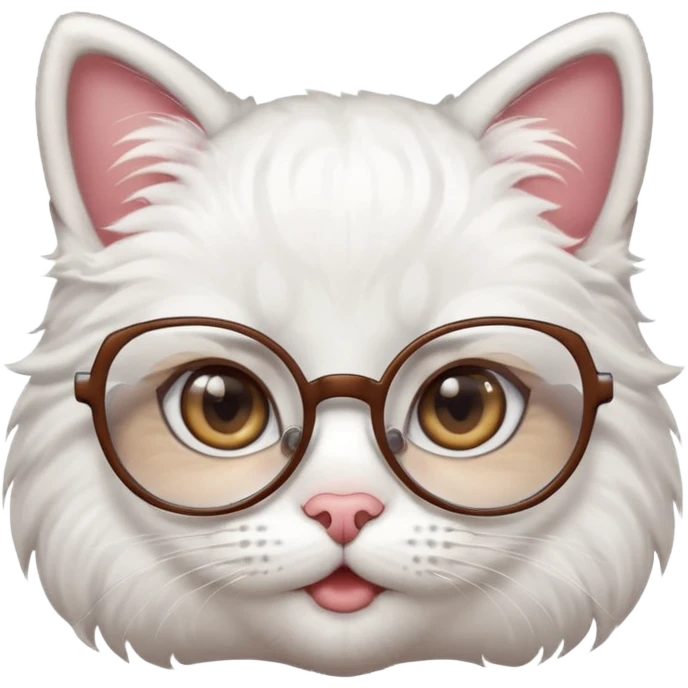 cute girl cat with big glasses emoji