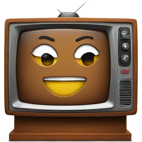 90s TV on a wood stand emoji