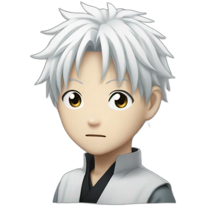gojo satoru with white hair in jujutsu kaisen emoji
