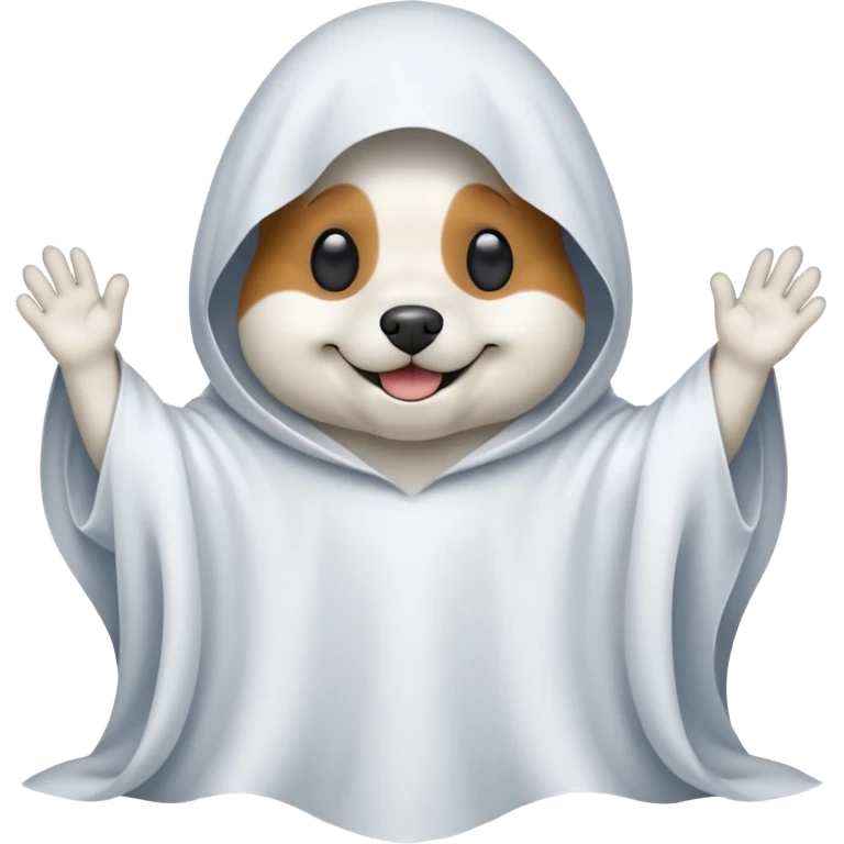 Dog with ghost costume  emoji