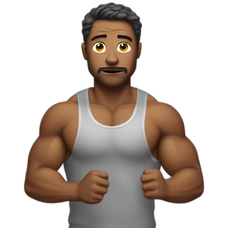 man breaking a sweat emoji