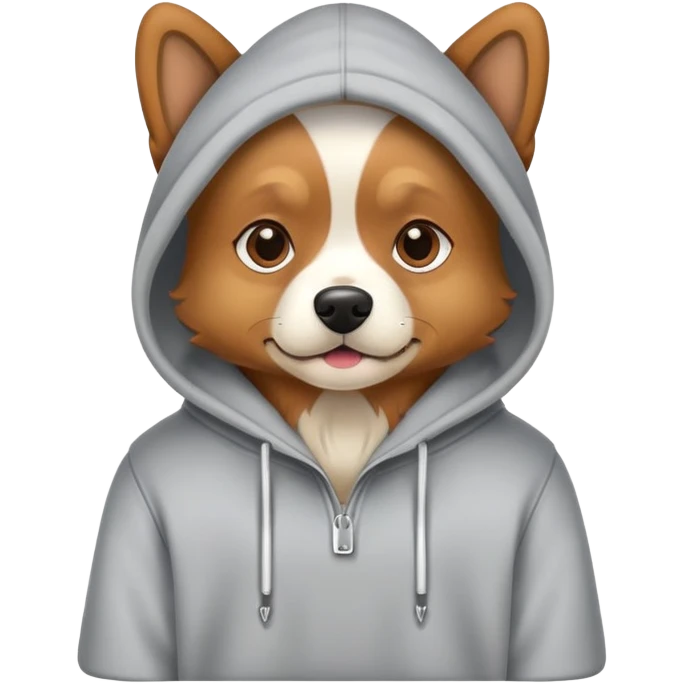 Dog wearing a hoodie emoji