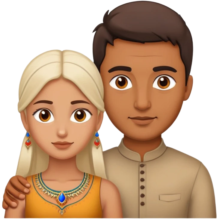Indian man with Slovak girl  emoji