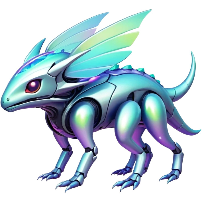 Futuristic complex iridescent aesthetic-scenery-Fakémon-creature emoji