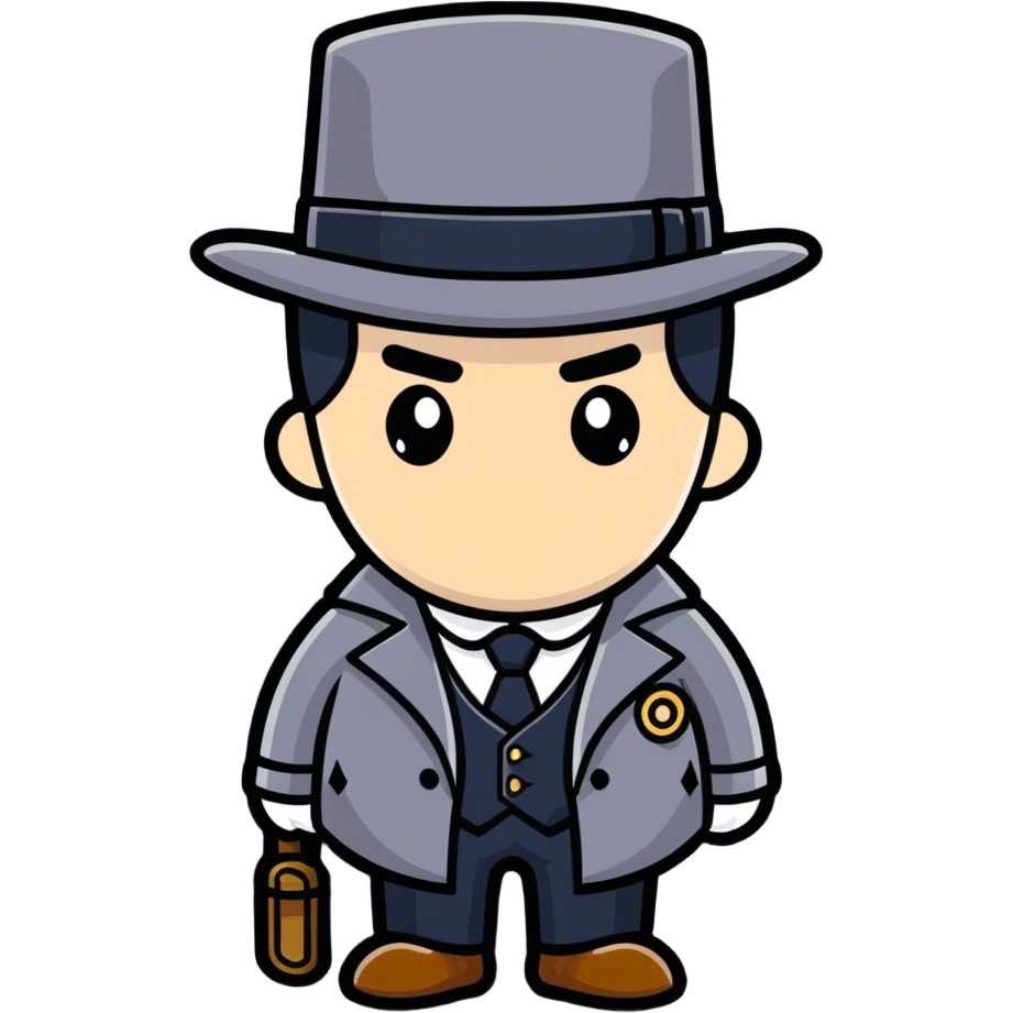 Detective with a tophat emoji