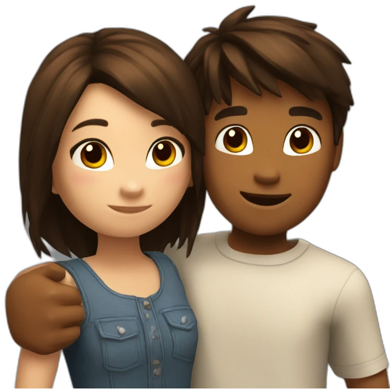 Roblox boy and girl hugging emoji