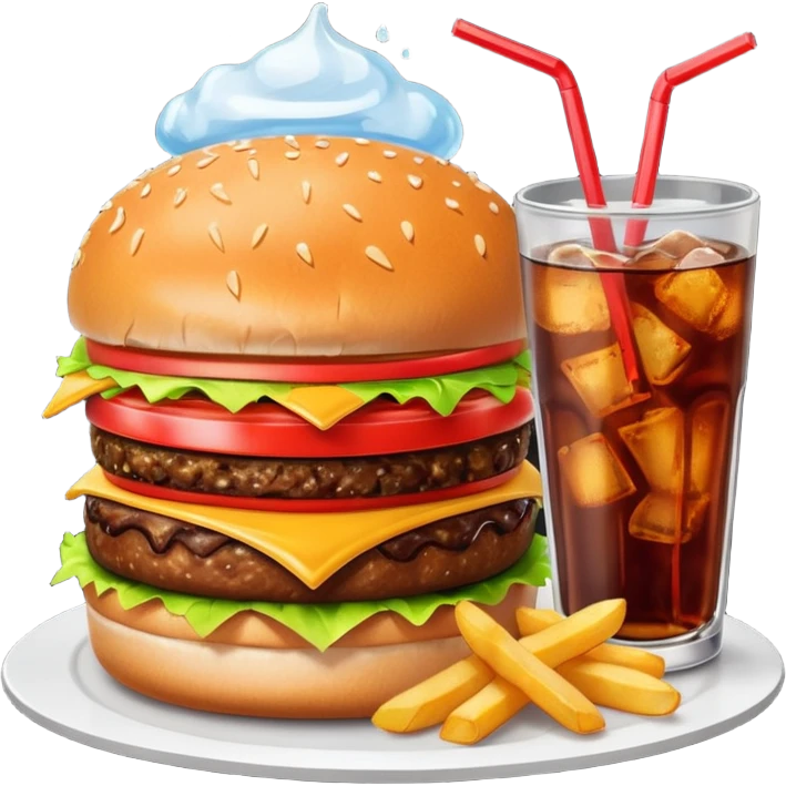 Meal combo with cold drink emoji