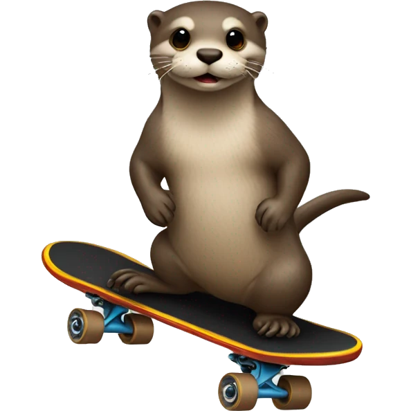 Otter on a skateboard emoji