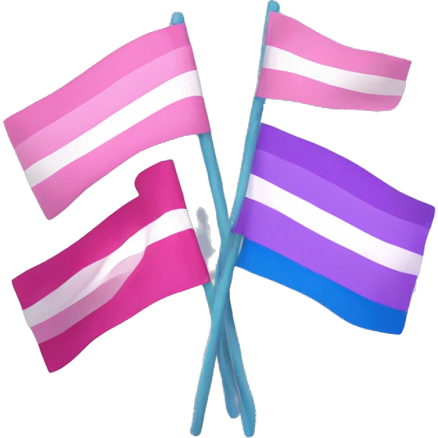 Three striped flags with pink at the top purple in the middle and a blue at the bottom flag emoji