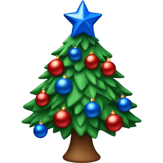 Christmas tree with red and blue decoration  emoji