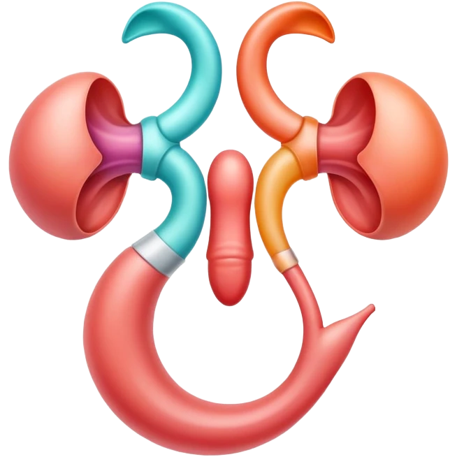 A symbolic female reproductive system with ovaries and uterus, abstract medical illustration emoji