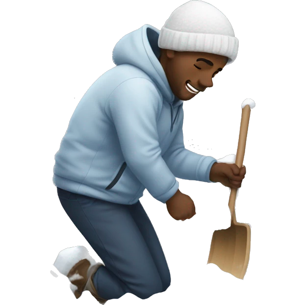Black man picking snow emoji