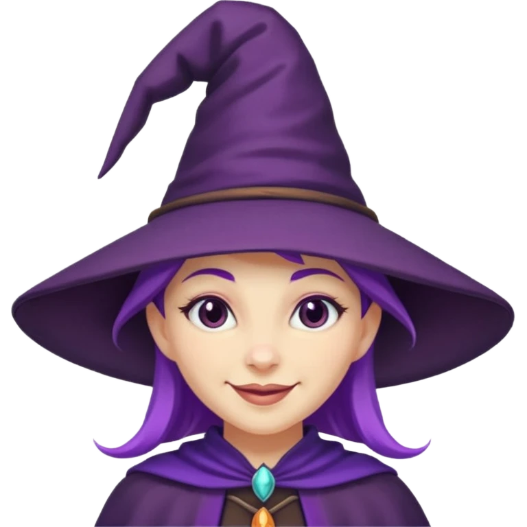 witch in purple hat cute emoji