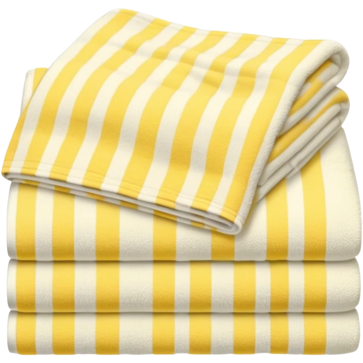 a cozy yellow and ivory striped towel, neatly folded emoji