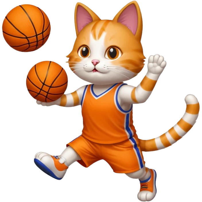 cat playing basketball emoji