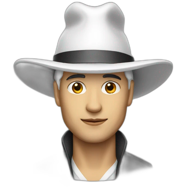 Man wearing a long pointy white hat  emoji