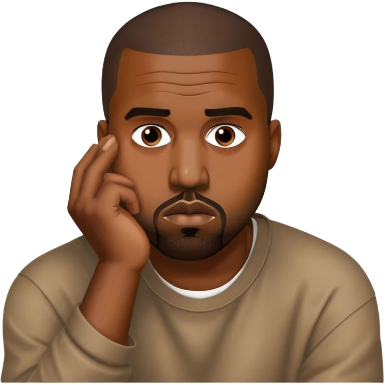 kanye west, pondering emoji