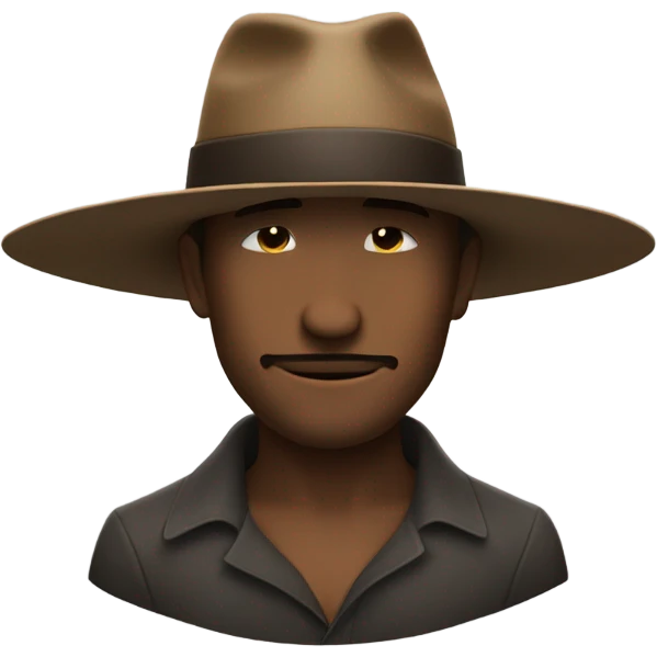 Chapeau cuinine a man hides under the brim of a hat emoji