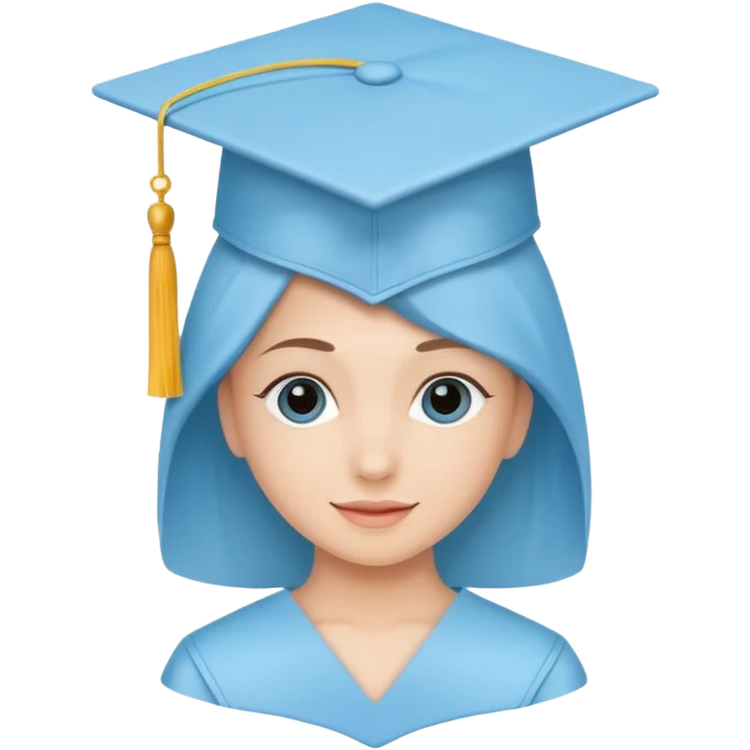 cappello da laurea per un corso terminato blu celeste danza aerea esame bello piccolo emoji