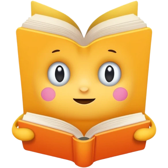 Minimal and cute book character with the word "SSTT" emoji
