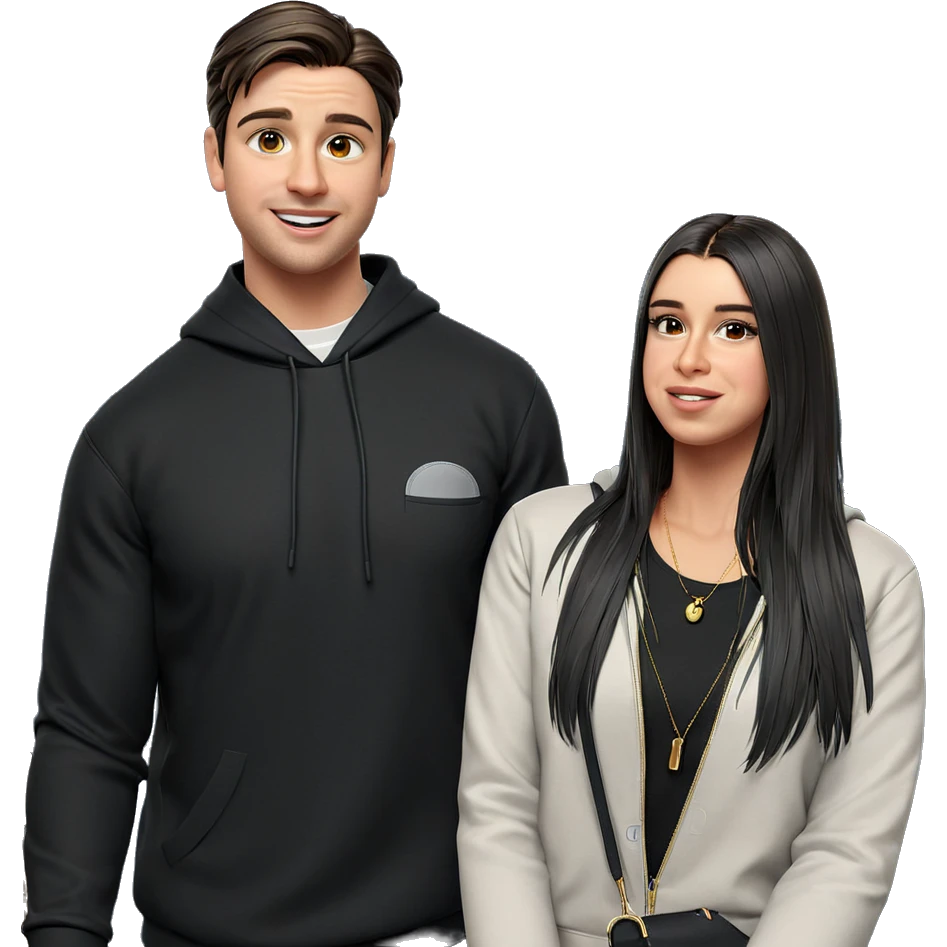 duo with stylish accessories emoji