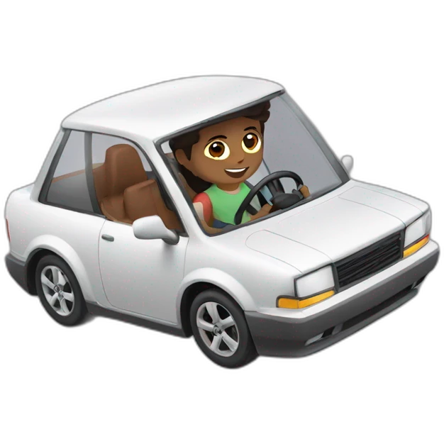 A boy loves driving supersprt cars emoji