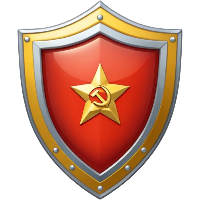 a shiny shield with the USSR flag inside emoji