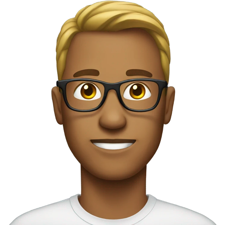 Man wearing a glasses and t-shirts emoji