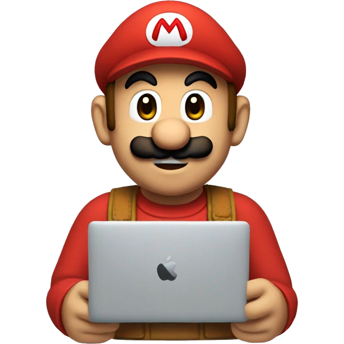 mario with macbook emoji