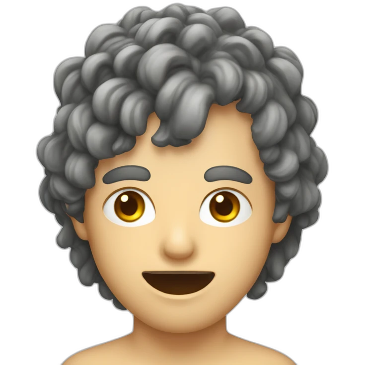 bariton, offener Mund, schwarzhaarig, rundes Gesicht emoji