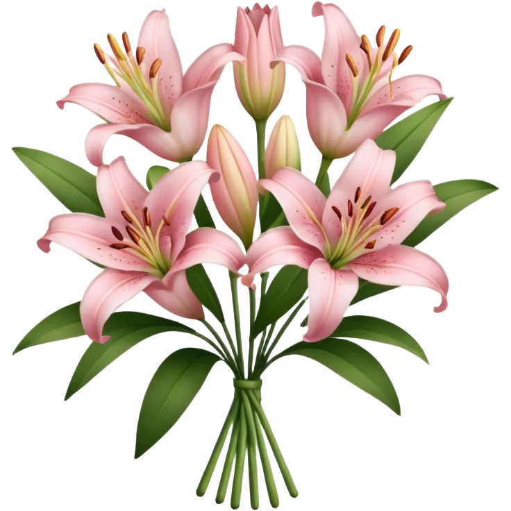 Ash pink lily flower bouquet emoji