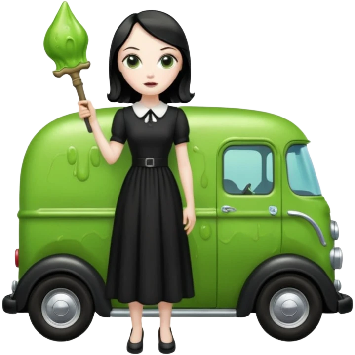 Heroic  Wednesday Adam’s slime-oozing exterminator antique tall moving van hot rod emoji