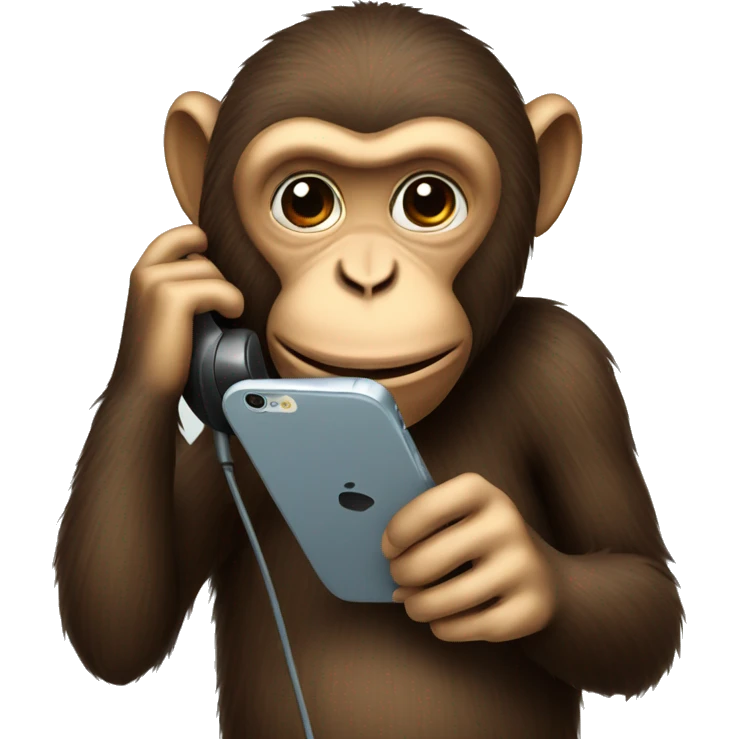 Monkey on phone emoji
