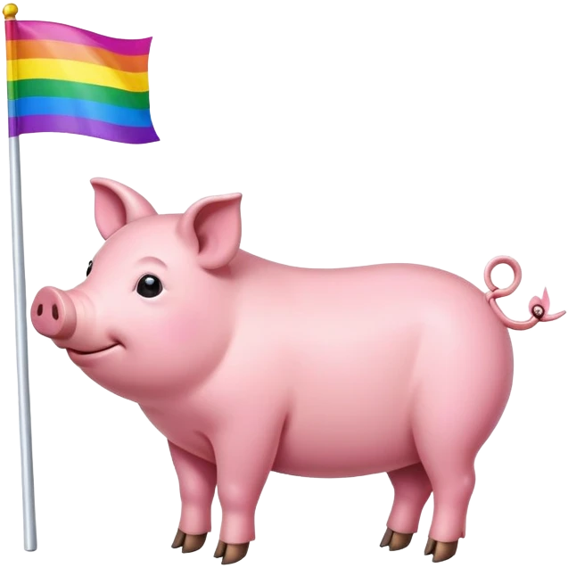 pig on the rainbow flag emoji