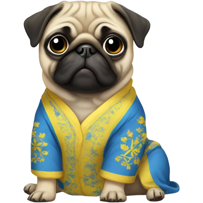 Pug wearing Ukraine Pyjama  emoji