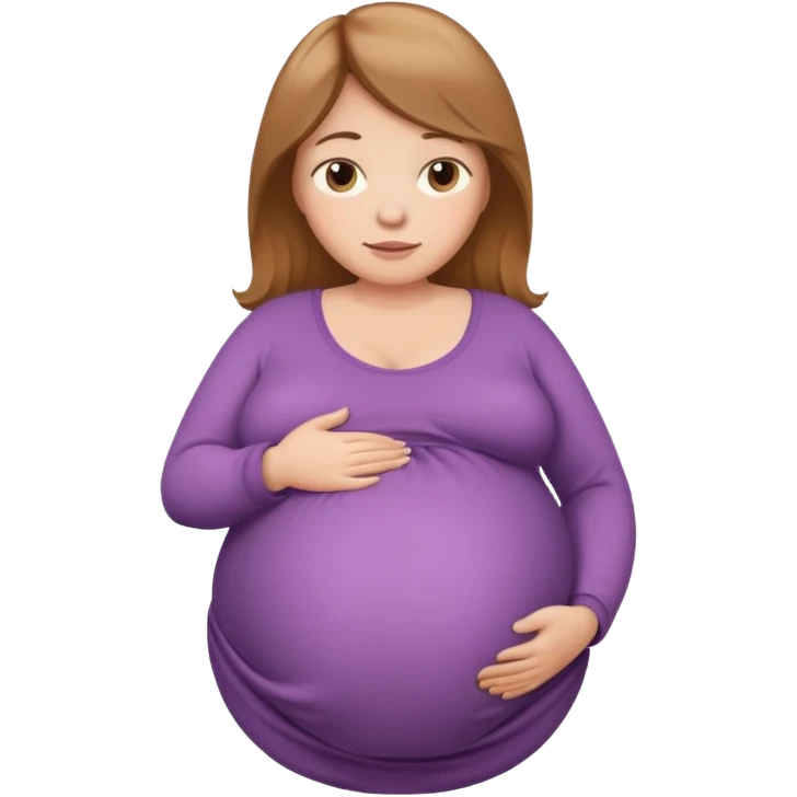 very heavily pregnant overdue woman with very very large belly emoji