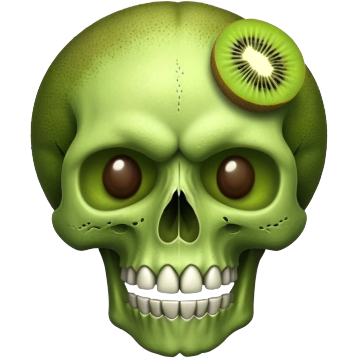 a mix with kiwi and skull emoji