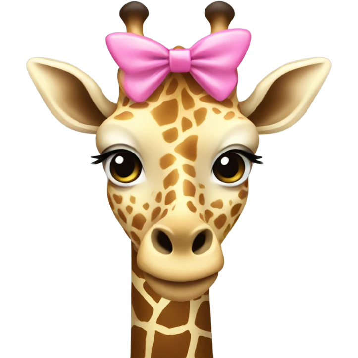 Giraffe with pink bow emoji