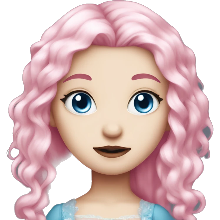 Cute pink pale vampire princess blue eyes pink hair emoji