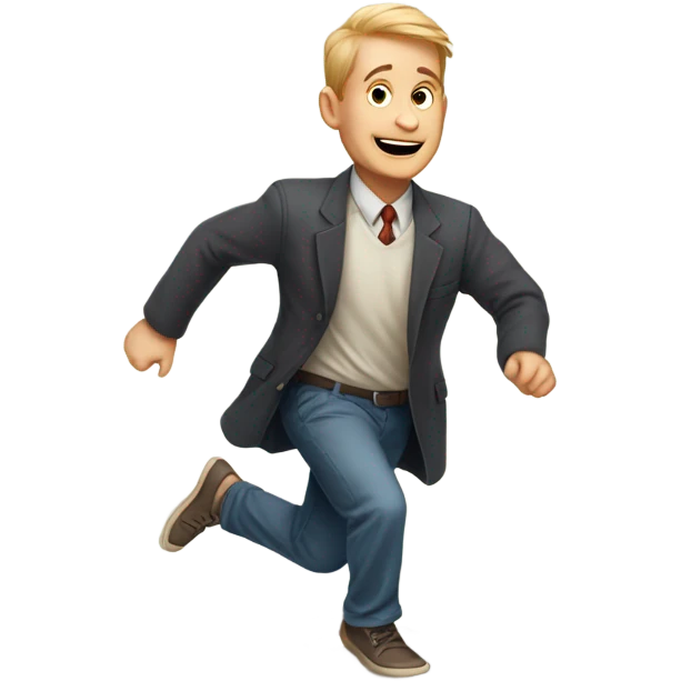 a white man playing hopscotch emoji
