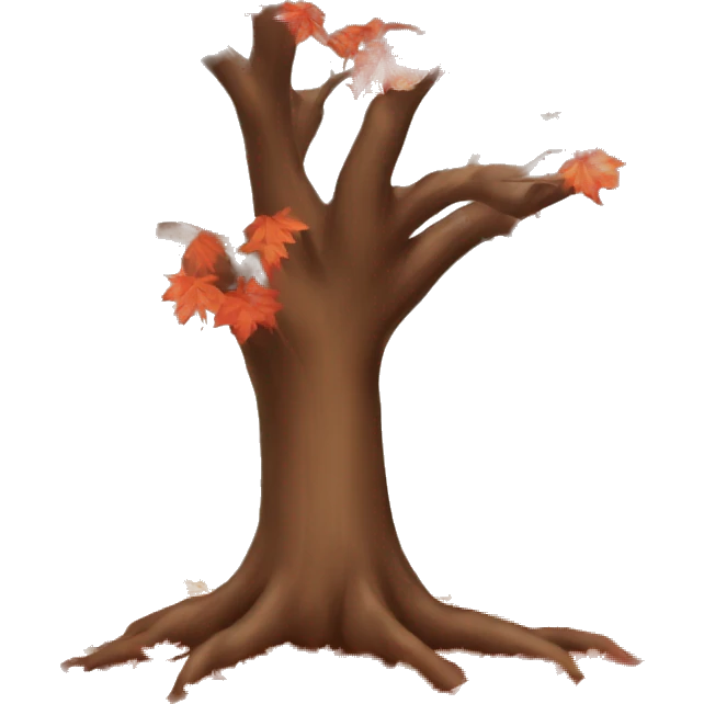 Autumn tree with red leaves  emoji