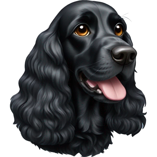 Black english Cocker spaniel emoji