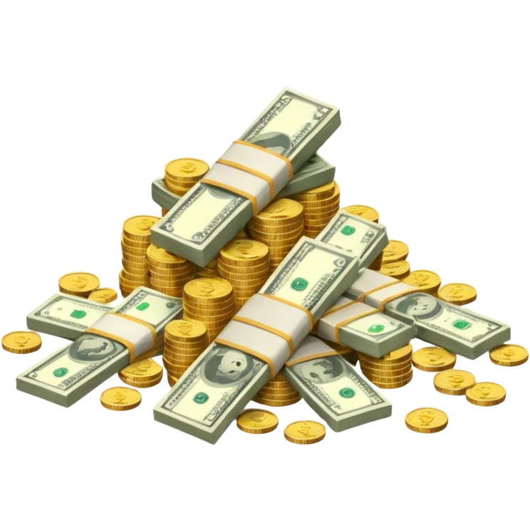 It's an image of money such as coins and bills, but there's only one or two  emoji